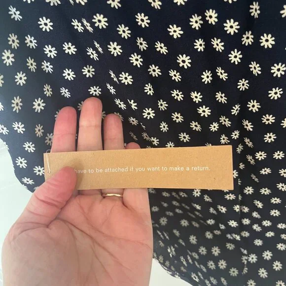 Reformation Navy Polka Dot Long Sleeve Dress - Picture 5 of 6